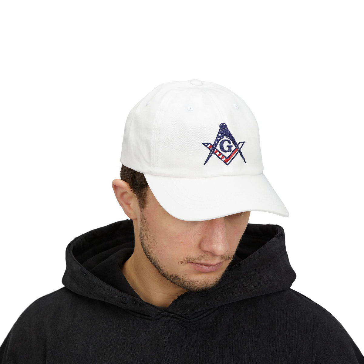 Master Mason Blue Lodge Baseball Cap - Embroidered Patriotic Masonic Dad Cap American Flag - Bricks Masons