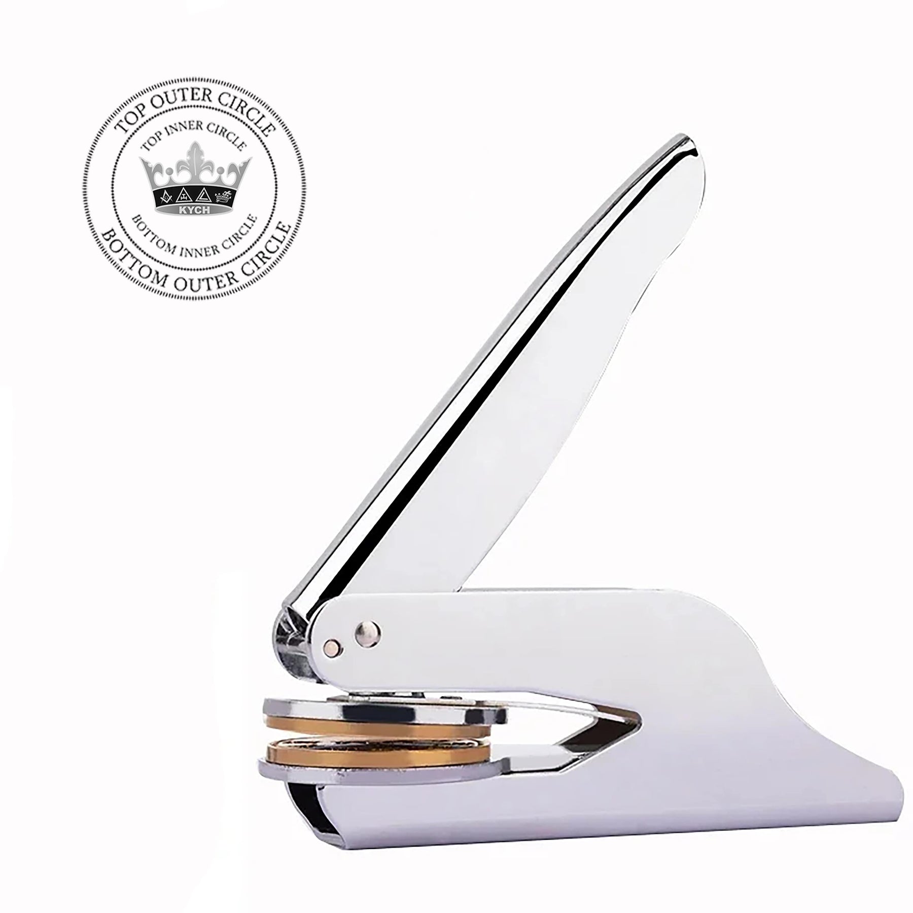 Knights of the York Cross of Honour Seal Press - Pocket Silver Color With Customizable Stamp - Bricks Masons