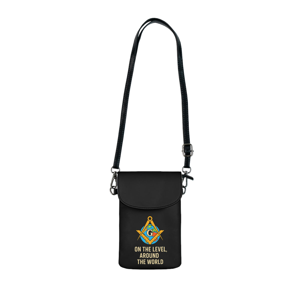 Master Mason Blue Lodge Cell Phone Wallet - On the Level Around The World - Bricks Masons