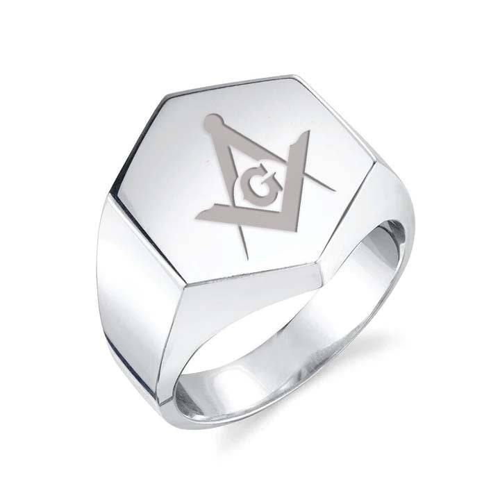 Master Mason Blue Lodge Ring - Sterling Silver - Bricks Masons