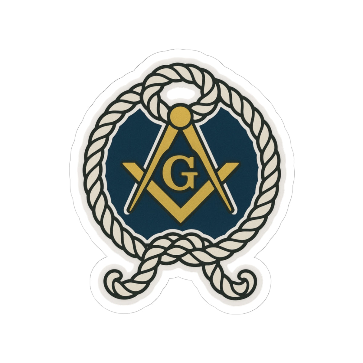 Master Mason Blue Lodge Sticker Decal - Kiss-Cut The Cable Tow S & C - Bricks Masons