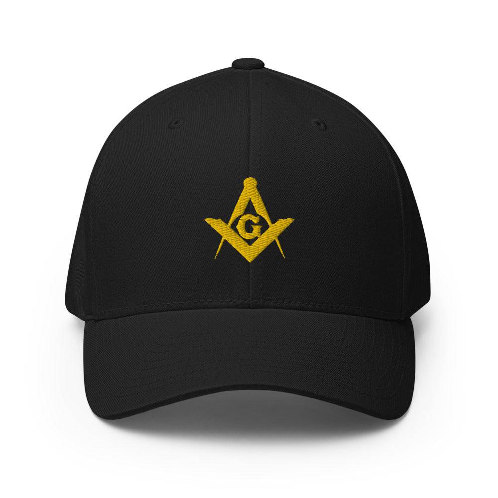 Master Mason Blue Lodge Baseball Cap - Square and Compass G Golden Embroidery - Bricks Masons