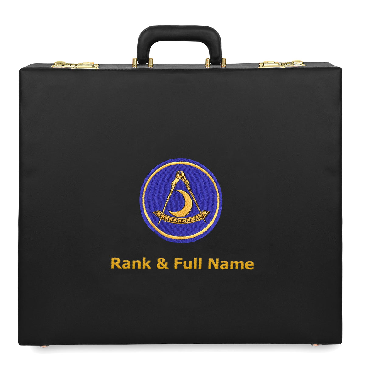 Past District Deputy Grand Master Blue Lodge Apron Case - Gold Machine Embroidery Personalization Various Sizes & Materials - Bricks Masons