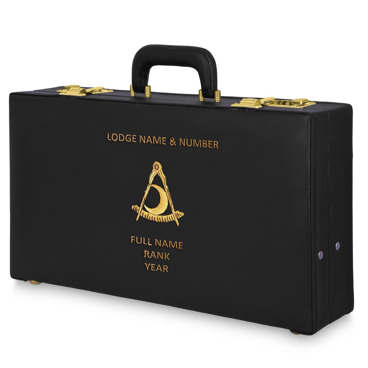 Past District Deputy Grand Master Blue Lodge Apron Case - Hand Embroidery Personalization Half Size - Bricks Masons