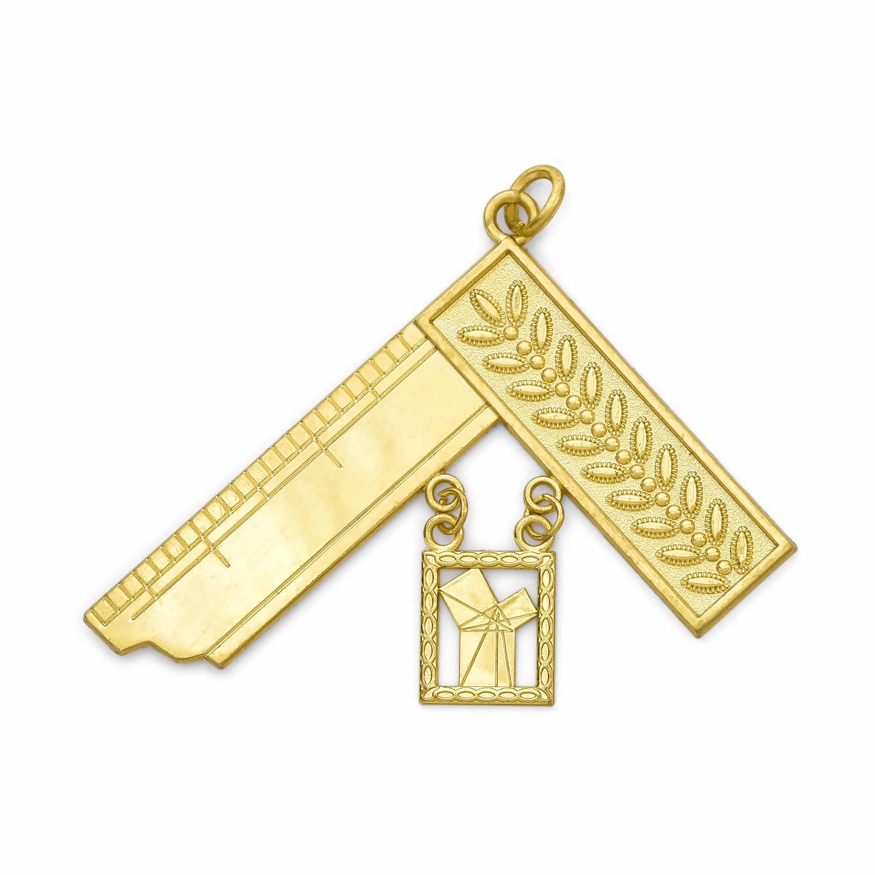 Past Master Craft Collar Jewel - Gold Coated Euclid’s 47th Problem - Bricks Masons