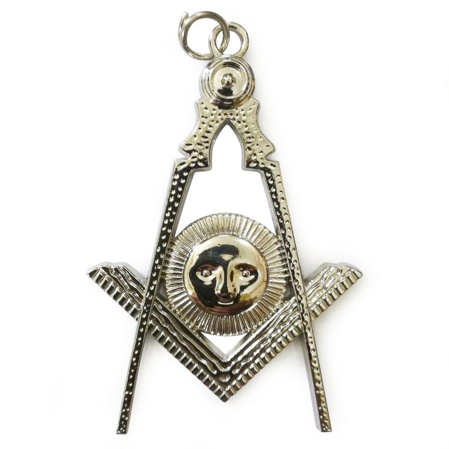 Senior Deacon Blue Lodge Officer Collar Jewel - Silver Metal - Bricks Masons