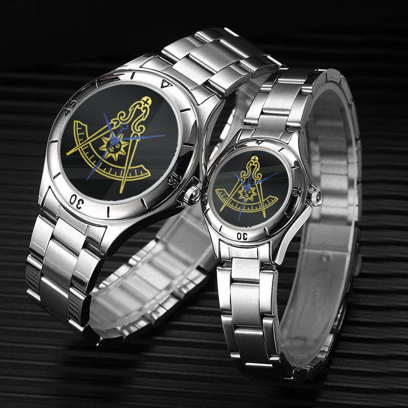 Past Master Blue Lodge California Regulation Wristwatch - Stainless Steel - Bricks Masons