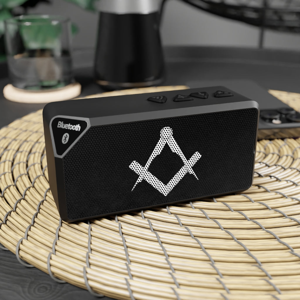 Master Mason Blue Lodge Bluetooth Speaker - Black with Square & Compass - Bricks Masons