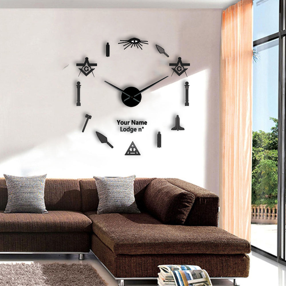 Royal Arch Chapter Clock - Frameless Design - Bricks Masons