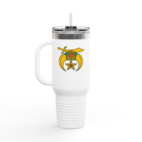 Daughters of Sphinx Ringneck Tumbler - White Stainless Steel & Insulated 40oz - Bricks Masons