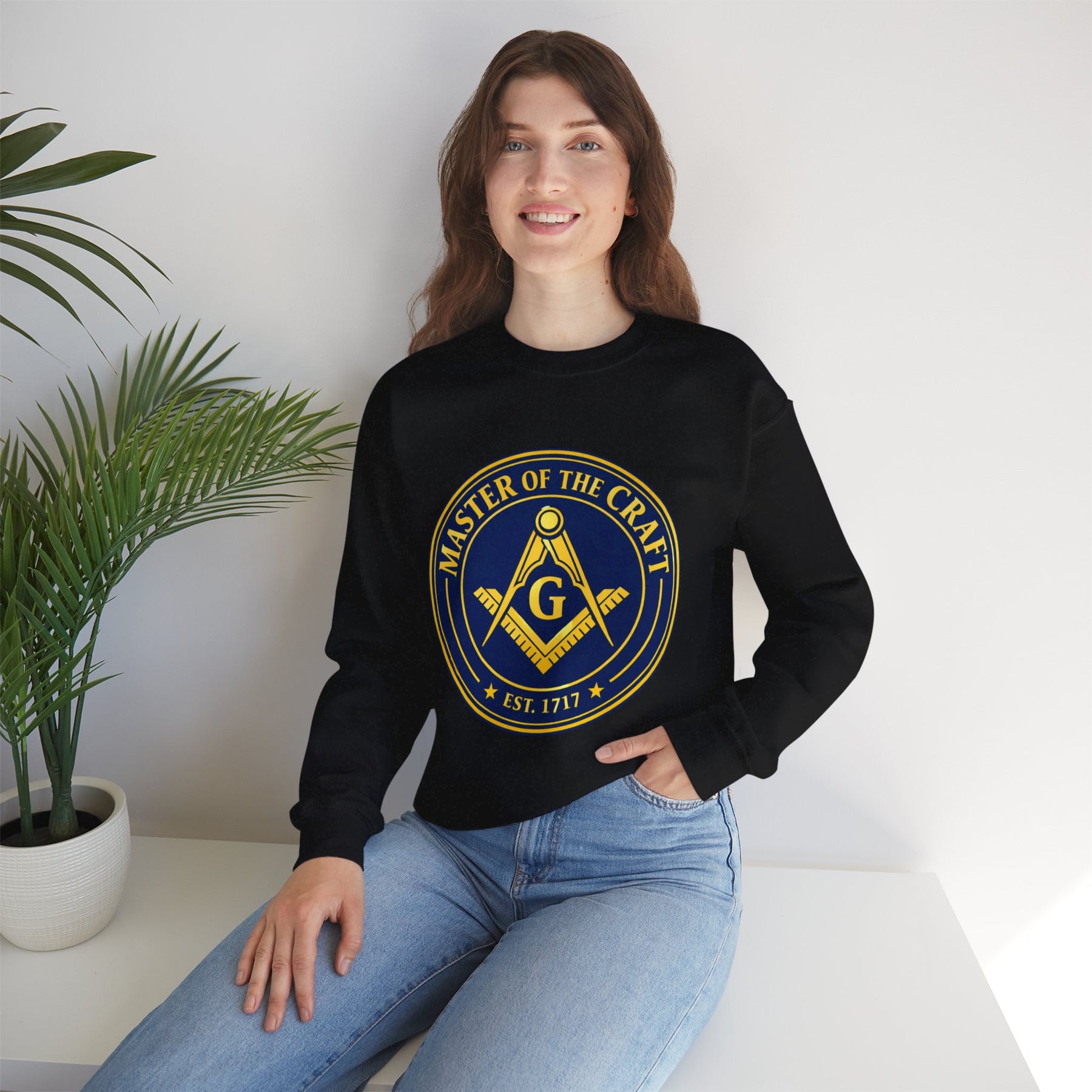 Master Mason Blue Lodge Sweatshirt - Square & Compasses with G Master of The Craft - Bricks Masons