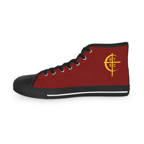Council of Crusaders Sneaker - High Top Black & White Sole Maroon Canvas - Bricks Masons