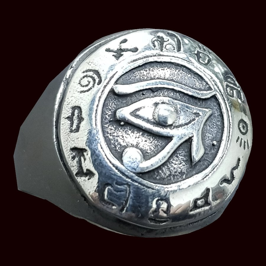 Egyptian Eye of Horus Ring, Silver, 1.8 cm, 11.5 g, Art. 1070 - Bricks Masons