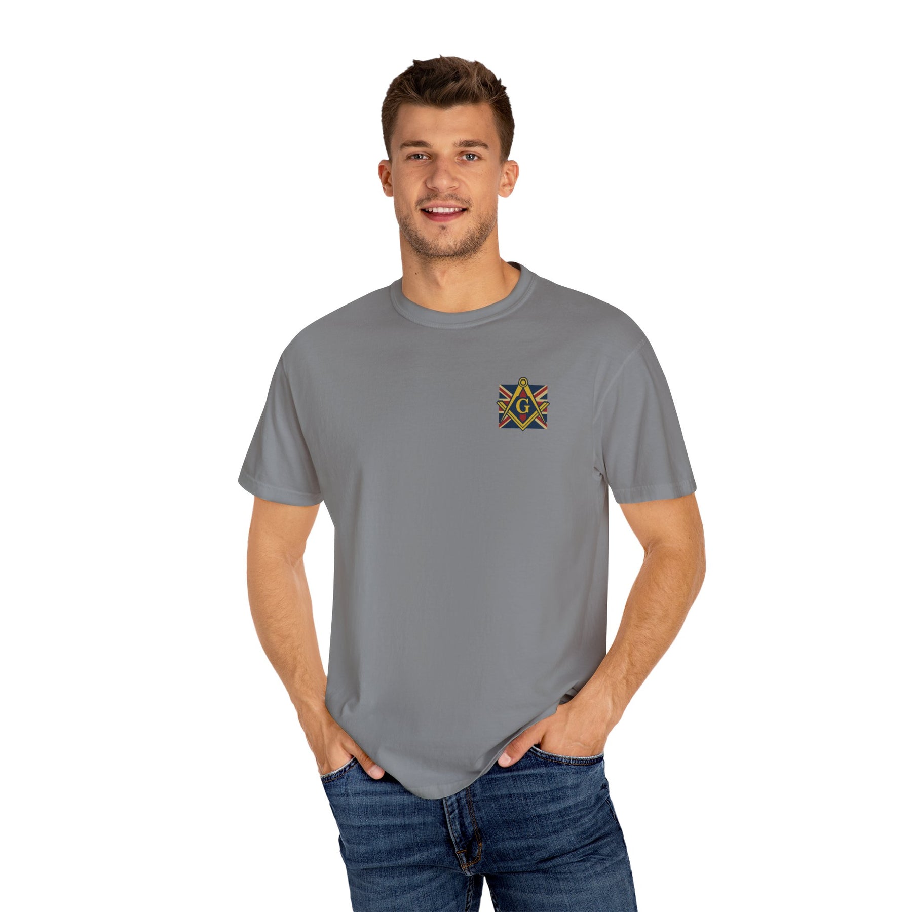 Master Mason Craft T-Shirt - United Kingdom Mason Garment-Dyed Tee - Bricks Masons
