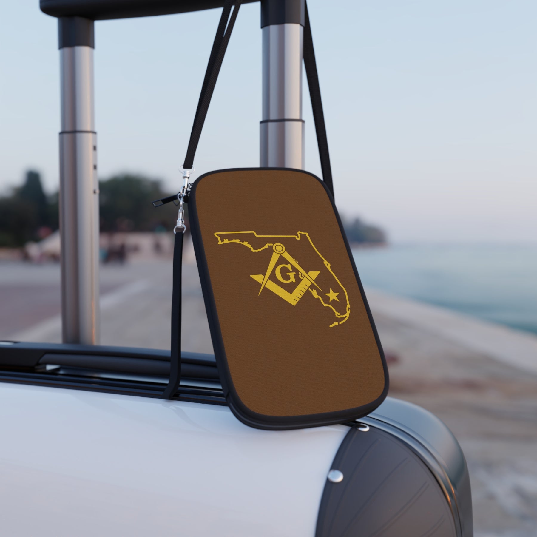 Master Mason Blue Lodge Passport Wallet - Florida Mason With Shoulder & Wrist Strap - Bricks Masons