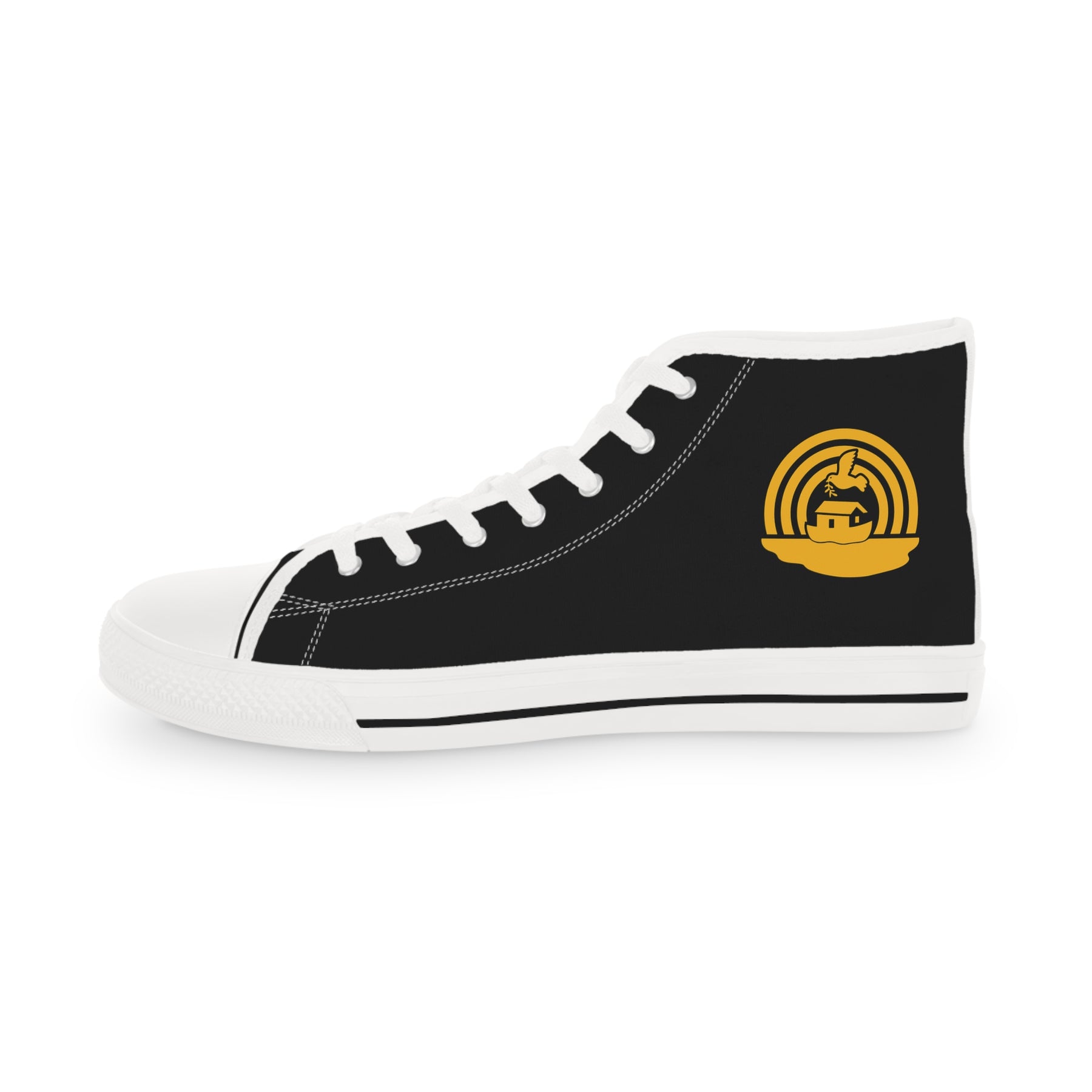 Royal Ark Mariner Sneaker - High Top Black & White Golden Emblem - Bricks Masons