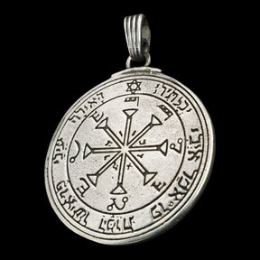 Solomon Pendant Fourth and Sixth Pentacle consecrated to the Sun Silver 3.6 cm 25 g Art 1169 - Bricks Masons
