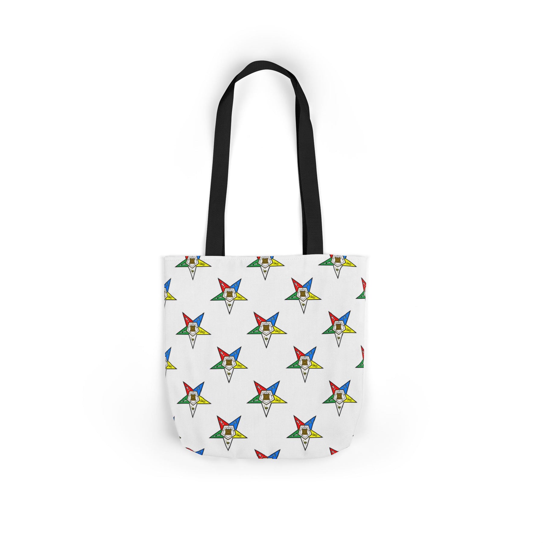 OES Tote Bag - White Polyester With Colorful Star - Bricks Masons