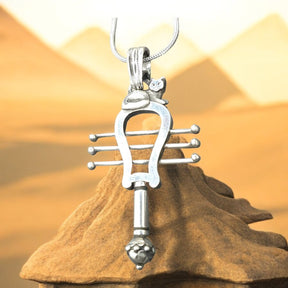 Egyptian Sistrum Pendant of the Goddess Isis 4 cm 11 g Silver Art 1217 - Bricks Masons