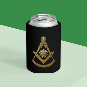 Past Master Blue Lodge Can Cooler - Gold Square & Compass - Bricks Masons