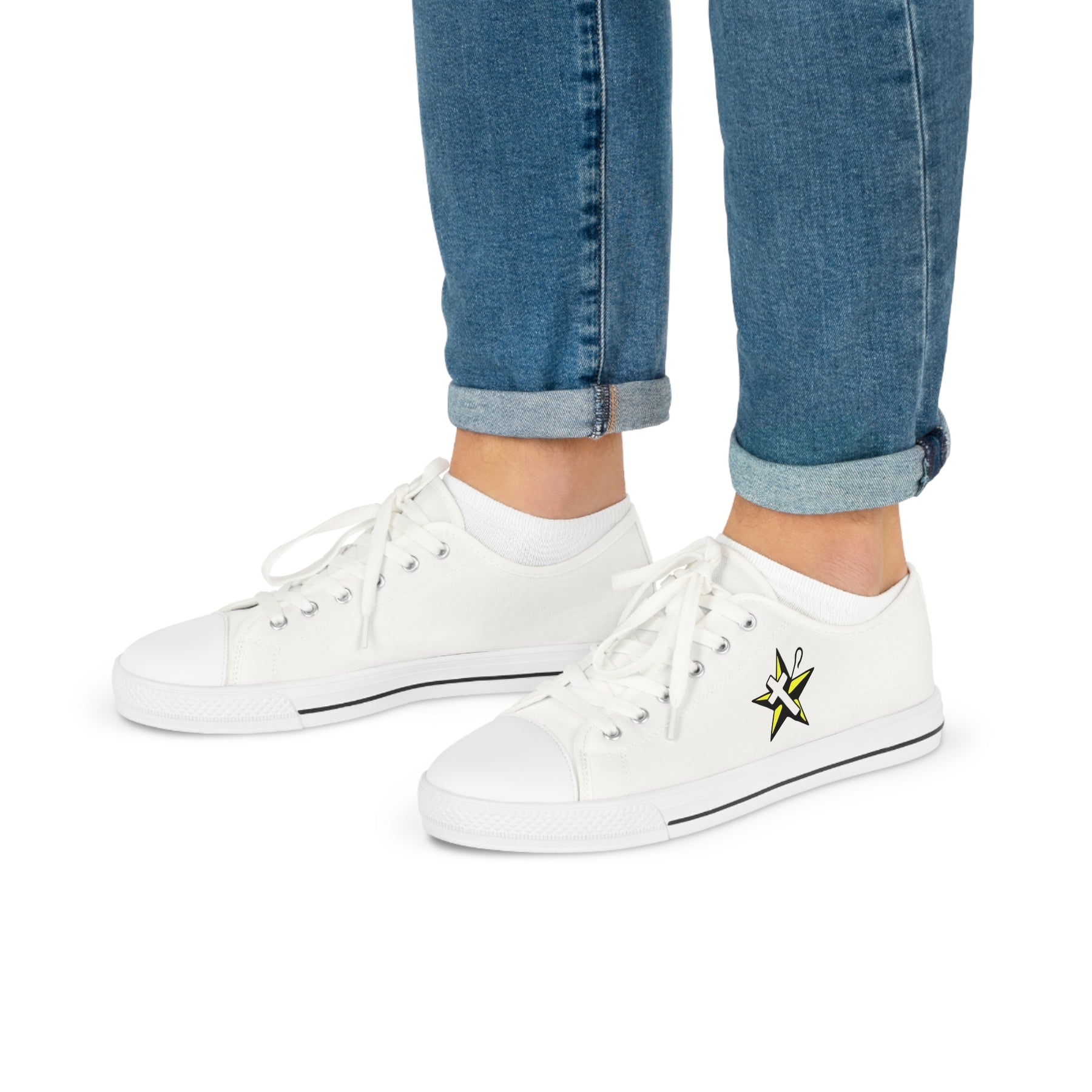 The Order of the White Shrine of Jerusalem Sneaker - Low Top Sneaker Black & White - Bricks Masons