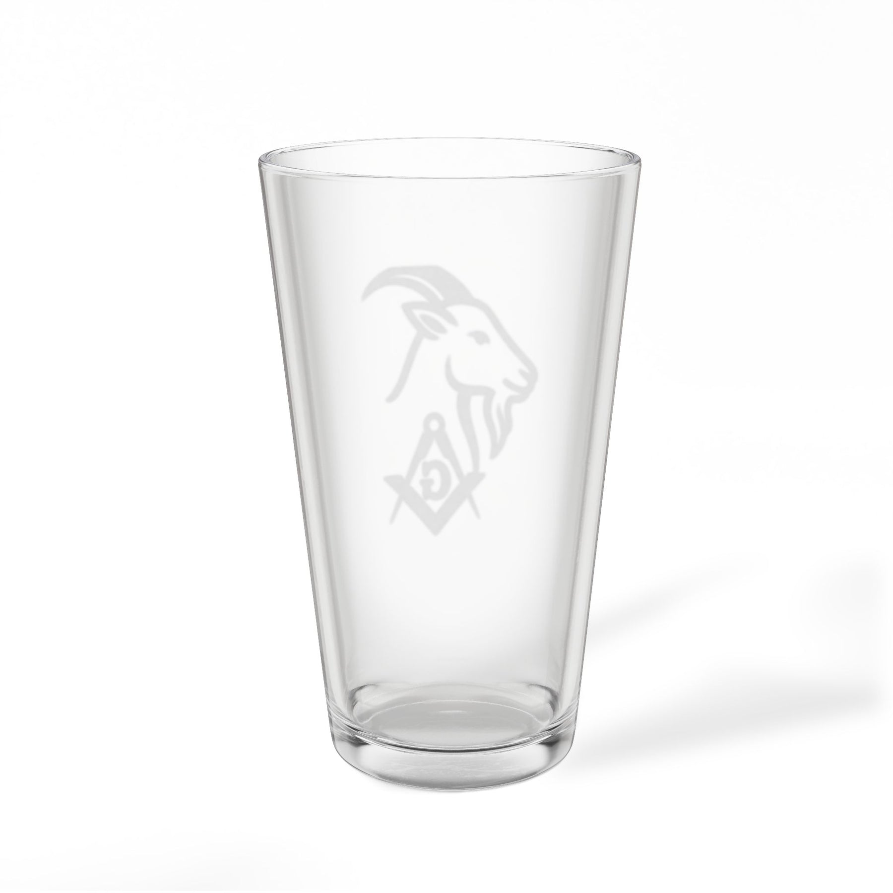 Master Mason Blue Lodge Pint Glass - Square & Compass G with Goat