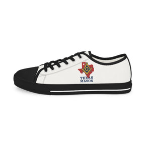 Master Mason Blue Lodge Sneaker - Low Top Sneaker Black & White Texas Mason - Bricks Masons