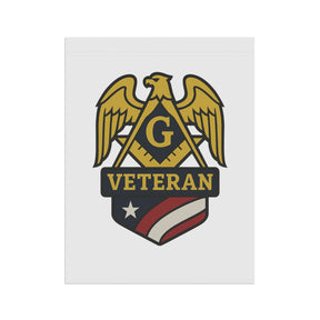 Master Mason Blue Lodge Yard Flag - White Veteran Mason Printed Poly Poplin - Bricks Masons