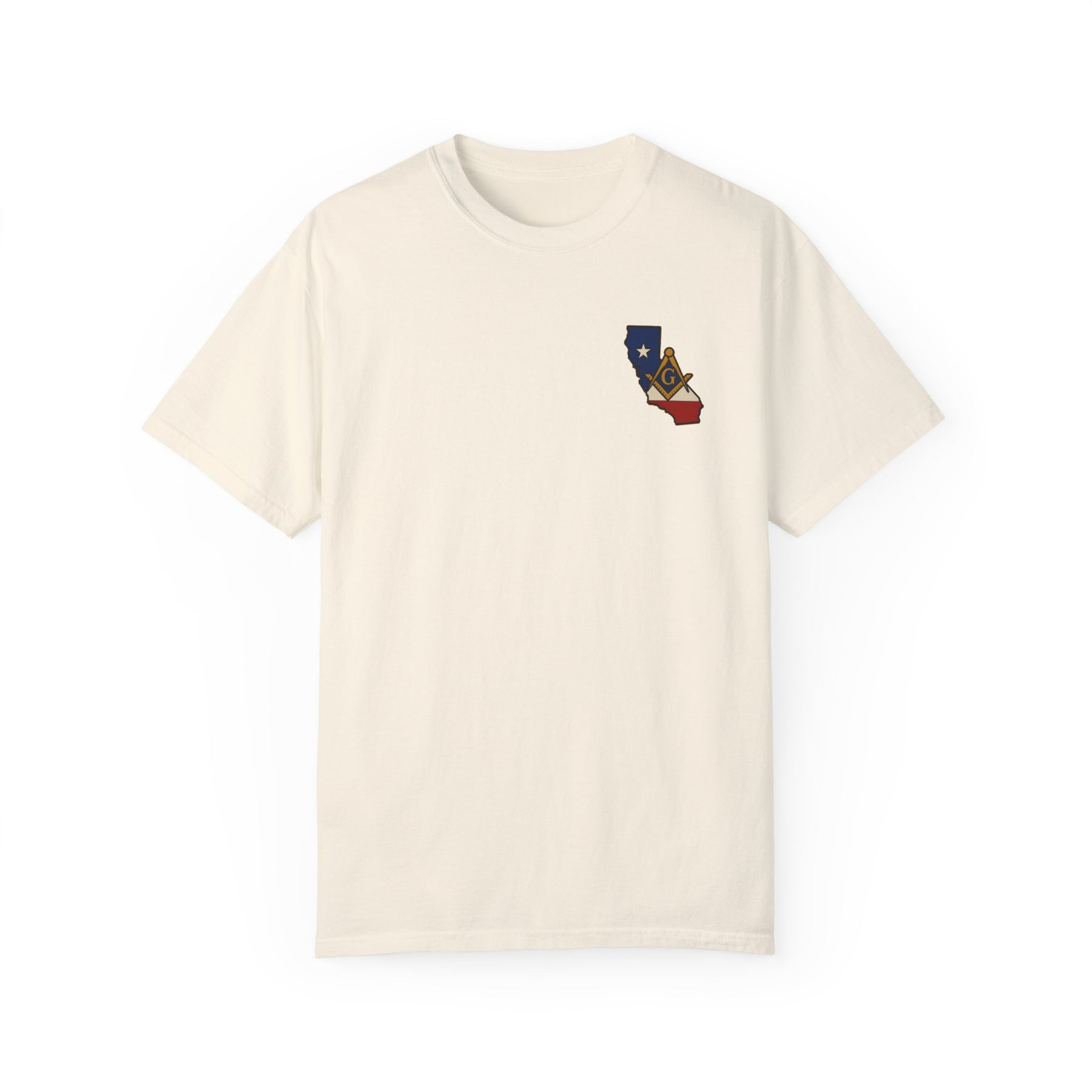 Master Mason Blue Lodge T-Shirt - Garment-Dyed California Mason - Bricks Masons