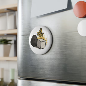 Master Mason Blue Lodge Magnet - Metal Shell With Magnetic Backing. - Bricks Masons