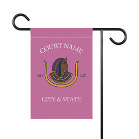 DOI Yard Flag - Pink Poly Poplin With Personalization - Bricks Masons