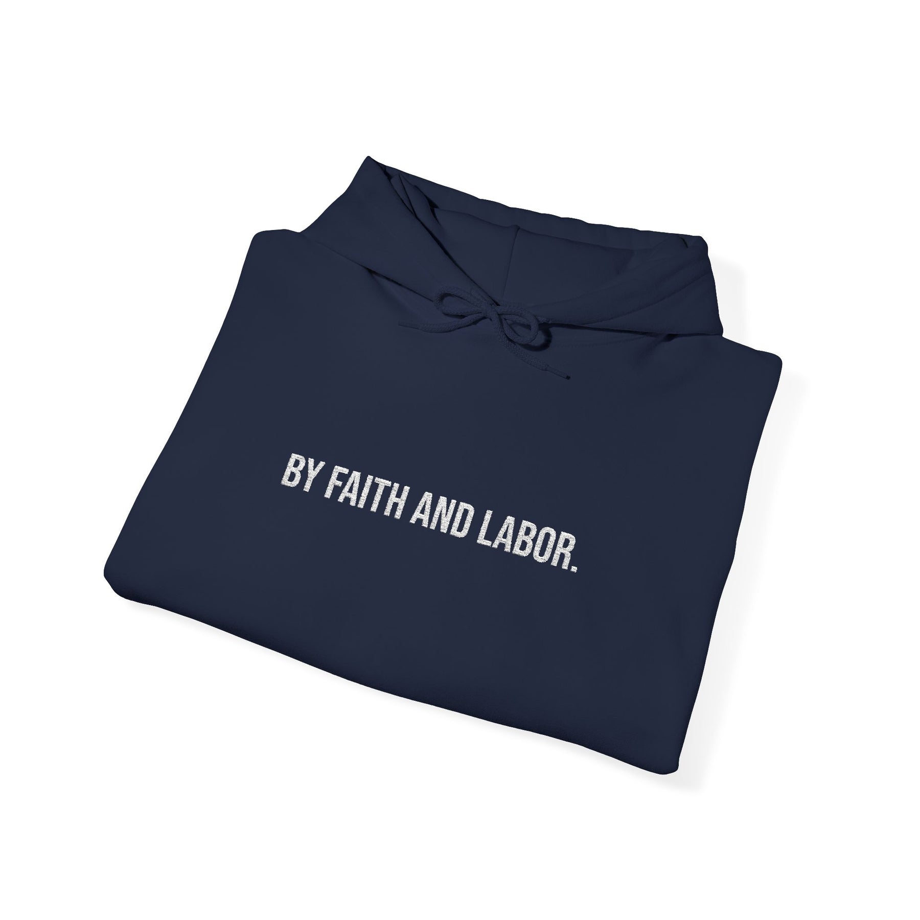 Master Mason Blue Lodge Hoodie - By Faith And Labor with Square & Compass G Embroidery - Bricks Masons