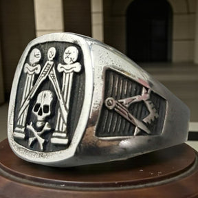 Masonic Master Ring Silver Freemasonry 1.5 cm 10 g Art 1336 - Bricks Masons