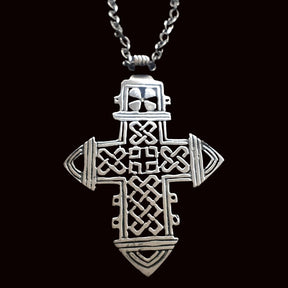 Rastafari Coptic Cross Pendant In Silver 6 X 4 Cm 13 Gr Art 1348 - Bricks Masons
