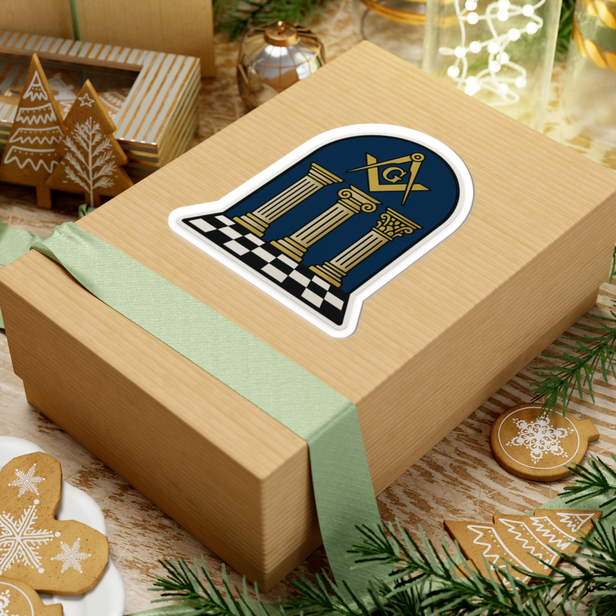 Master Mason Blue Lodge Sticker Decal - Kiss-Cut Colorful - Bricks Masons