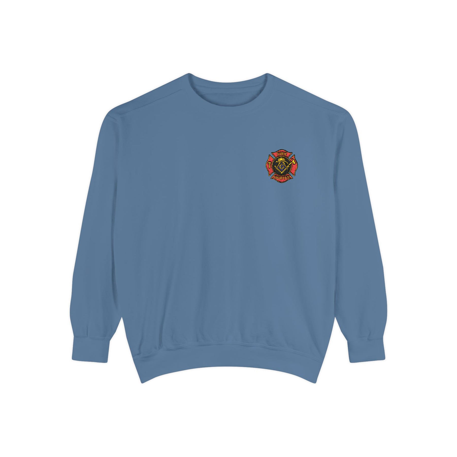 Master Mason Blue Lodge Sweatshirt - Embroidered Emblem Fire Fighter - Bricks Masons