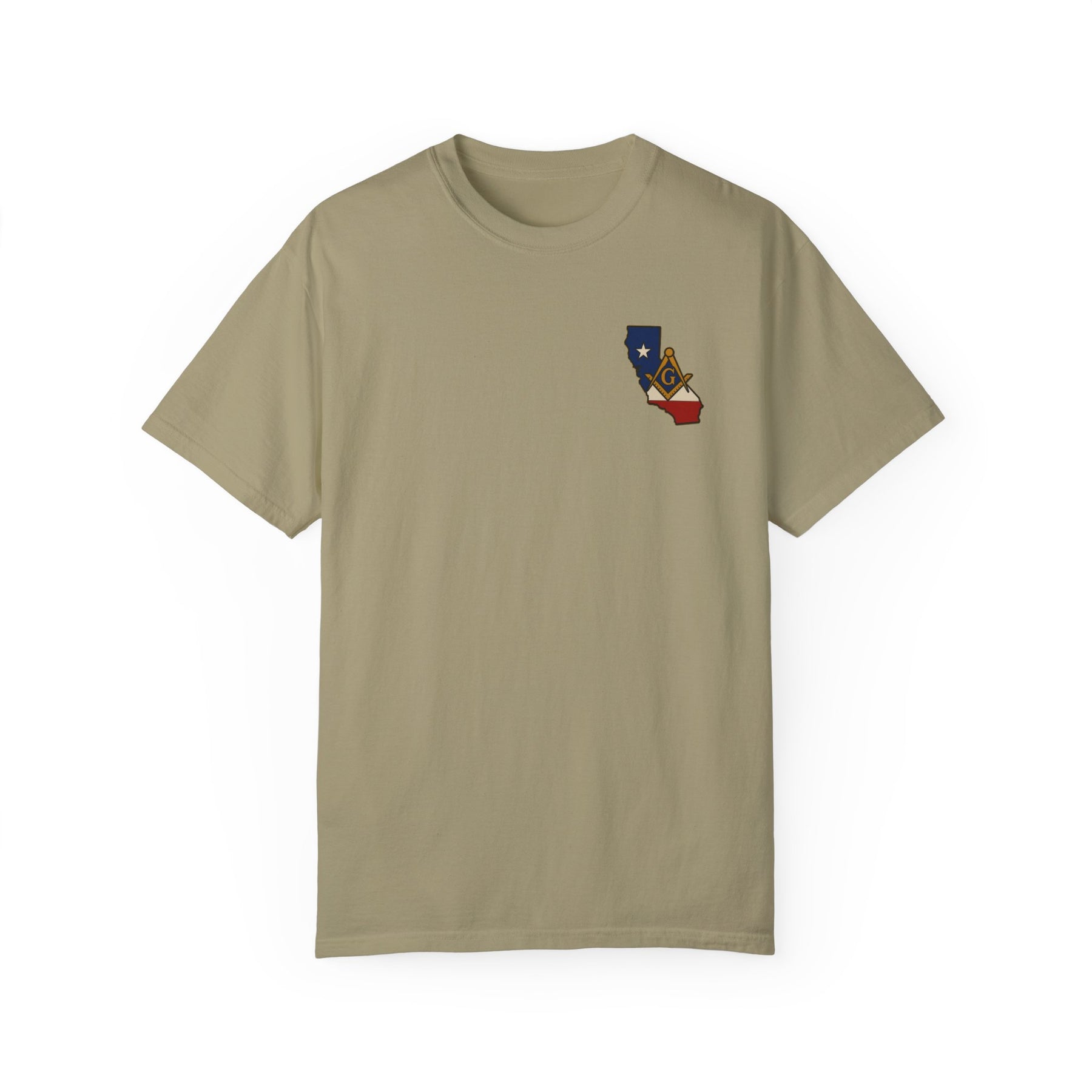 Master Mason Blue Lodge T-Shirt - Garment-Dyed California Mason - Bricks Masons