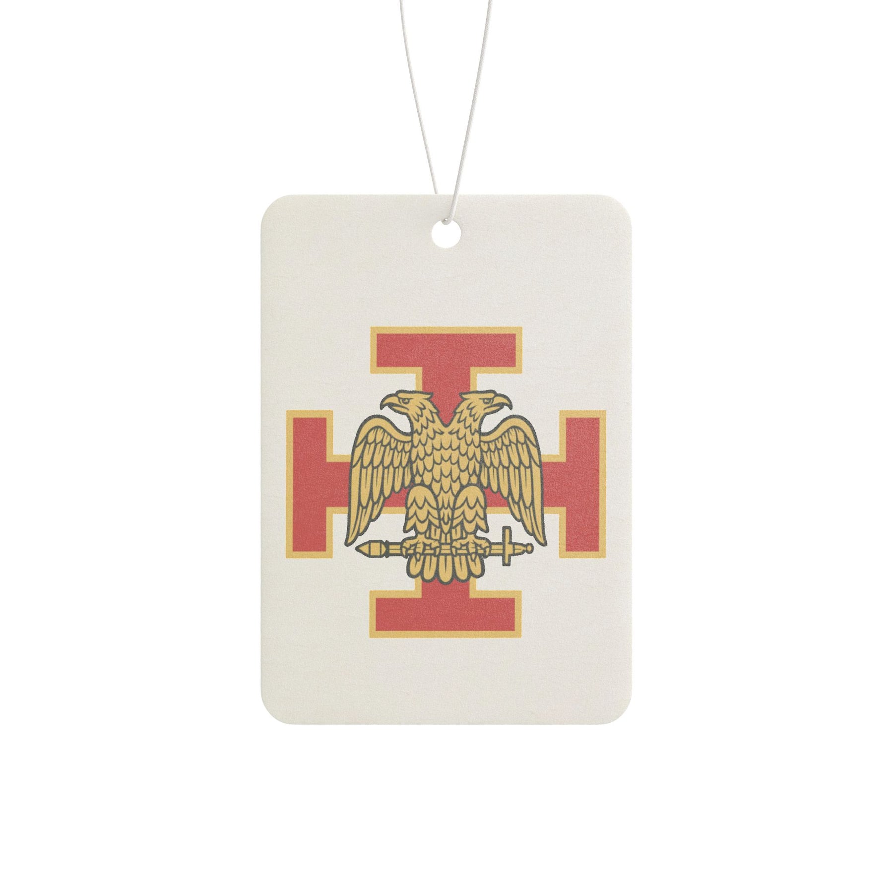 33rd Degree Scottish Rite Car Air Freshener - Red Cross with Double Headed Eagle - Bricks Masons