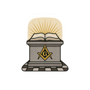 Master Mason Blue Lodge Sticker Decal - Kiss-Cut Masonic Altar - Bricks Masons