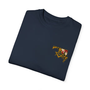 Master Mason Blue Lodge T-Shirt - Garment-Dyed Maryland Mason - Bricks Masons