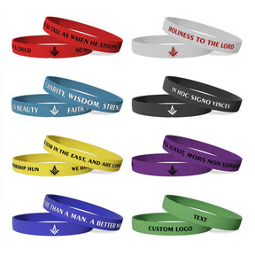 Master Mason Blue Lodge California Regulation Bracelet - Various Silicone Colors