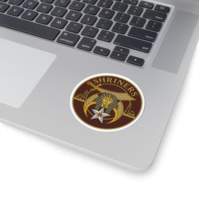 Shriners Sticker Decal - Kiss-Cut Brown Glossy Paper - Bricks Masons
