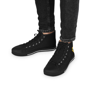 Red Cross of Babylone Sneaker - High Top Black & White Gold & Green Emblem - Bricks Masons