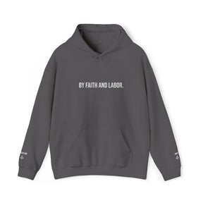 Master Mason Blue Lodge Hoodie - By Faith And Labor with Square & Compass G Embroidery - Bricks Masons