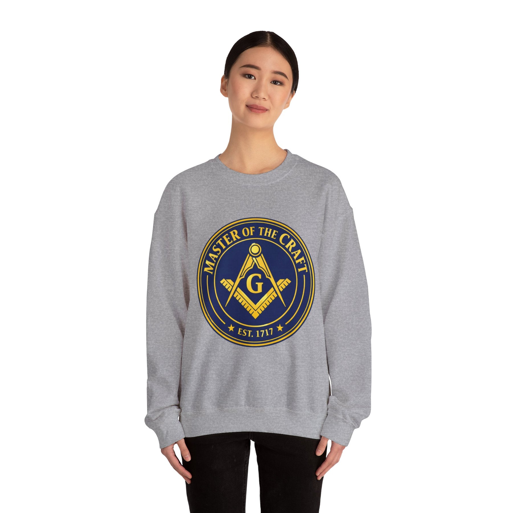Master Mason Blue Lodge Sweatshirt - Square & Compasses with G Master of The Craft - Bricks Masons