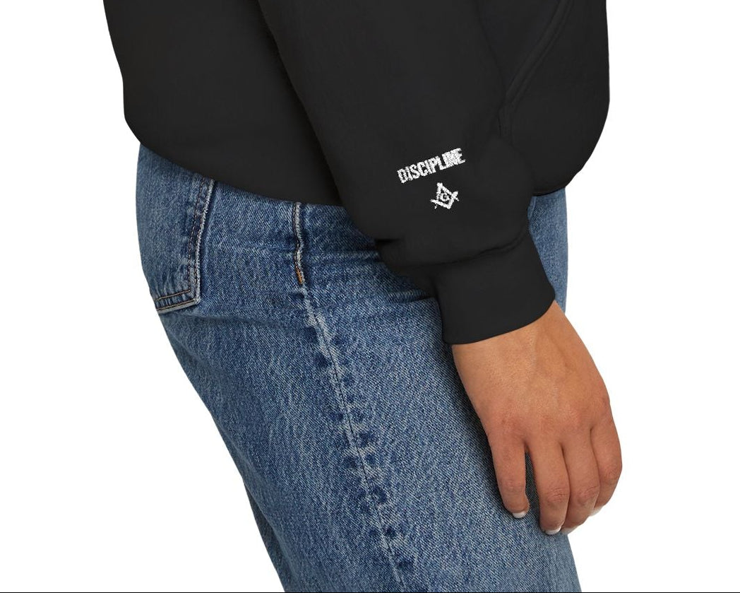 Master Mason Blue Lodge Hoodie - By Faith And Labor with Square & Compass G Embroidery - Bricks Masons