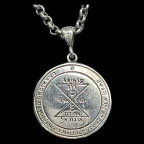 Solomon Pendant Third Pentacle consecrated to Venus Silver 3 Cm 8 Gr 44 Seals of Solomon Art 1583 - Bricks Masons