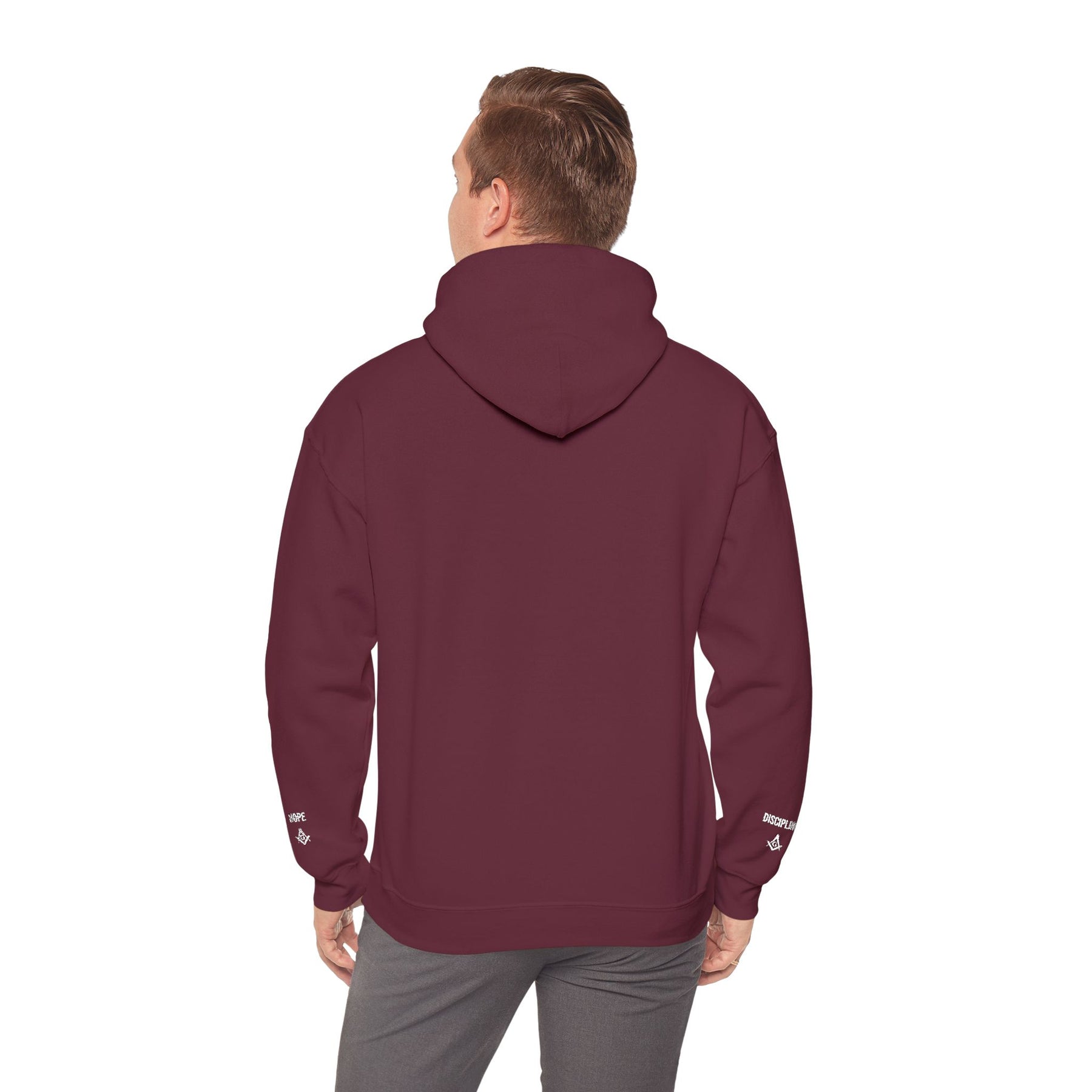 Master Mason Blue Lodge Hoodie - By Faith And Labor with Square & Compass G Embroidery - Bricks Masons
