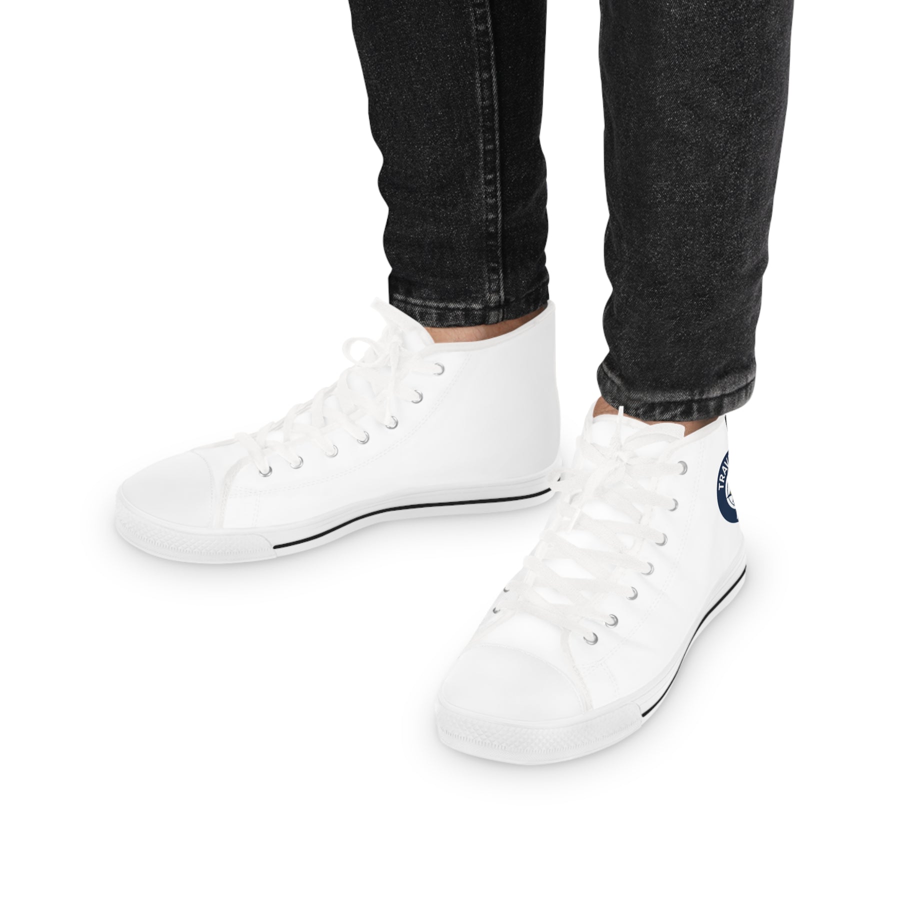 Master Mason Blue Lodge Sneaker - High Top Black & White Sole Traveling Mason - Bricks Masons