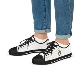 Allied Masonic Degrees Sneaker - Low Top Sneaker Black & White AMD Emblem - Bricks Masons